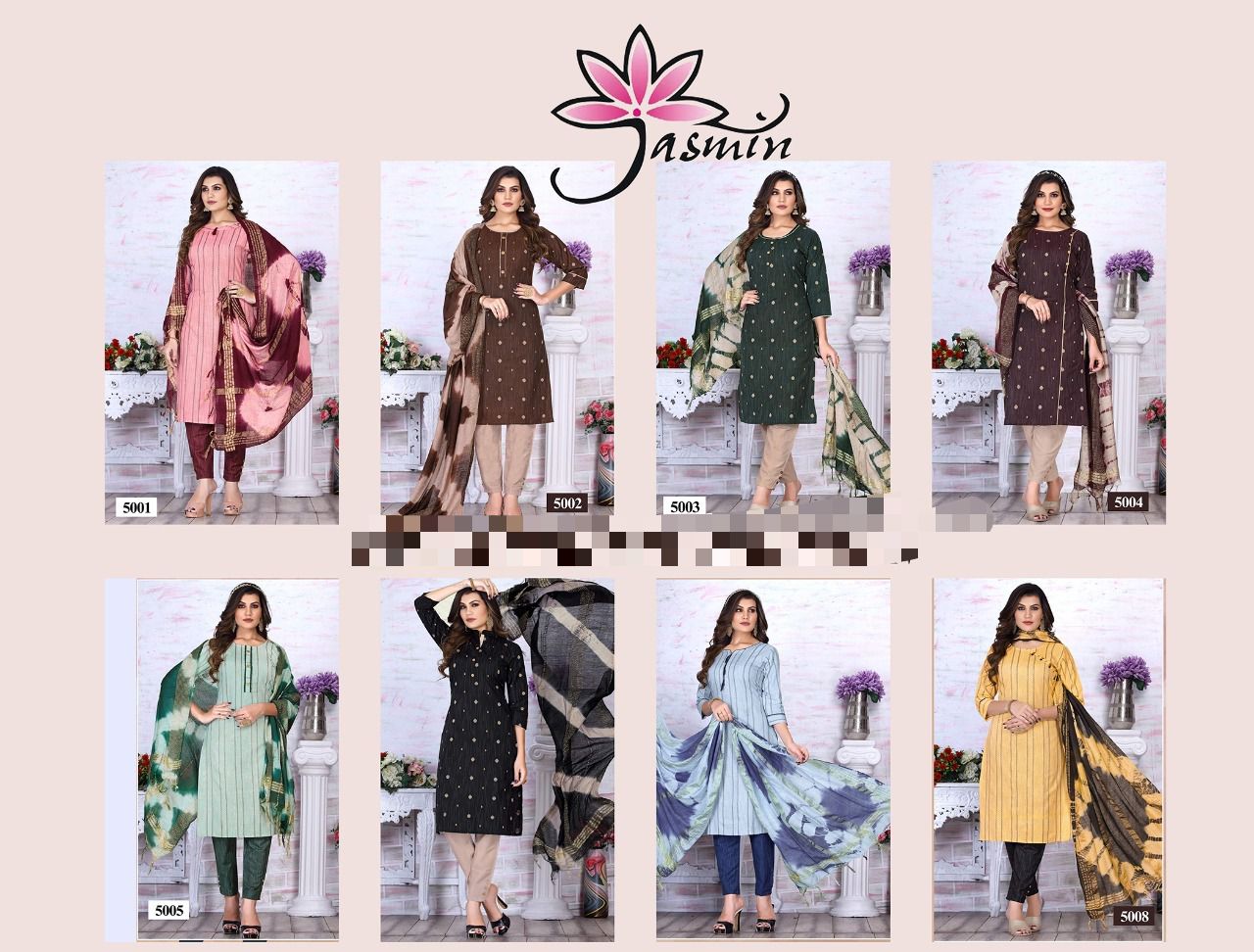 New Riya Jasmin Ethnic Wear Wholesale Kurti With Bottom Dupatta